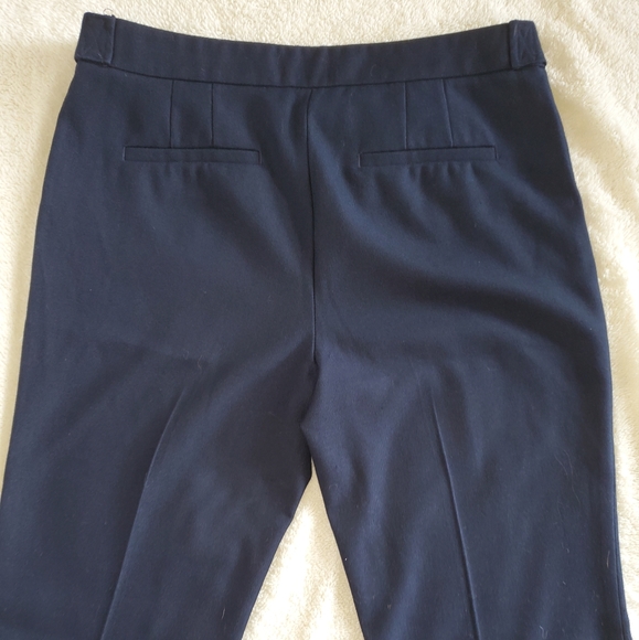 Loft, 10, Navy Blue Dress Pants, Gold Button Detail, Side Zip, Pockets - Picture 3 of 7